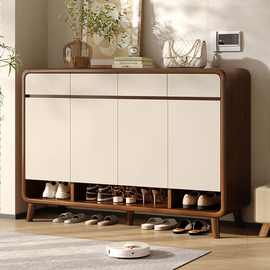 鞋柜家用门口新中式入户玄关一体靠墙落地收纳储物柜大容量鞋架子