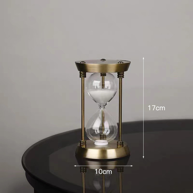 Metal 15 Minutes Gold Rotating Timer Hourglass Office Decoration Light Luxury Desktop Ornament_voghion.com