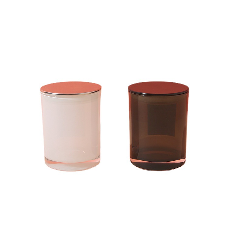 Vela de aromaterapia de vidrio transfronterizo 320ml Vela para el hogar transparente en blanco y negro Vela de vidrio con tapa Candelero de lujo ligero