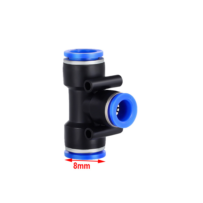 Accesorios de tubería de 8mm rociado cabezal de artefacto de riego de flores de pulverización de atomización conector de pulverización de tres vías de riego de pulverización de inserción rápida