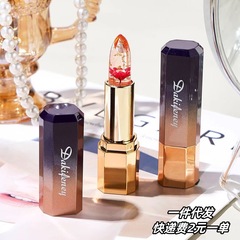 戴姬佛倫花瓣果凍變色口紅透明溫變唇膏不沾杯同款口紅代發