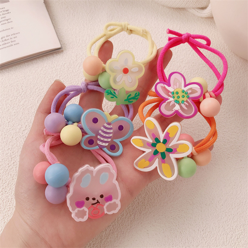 Chica dulce flor anillo de cabello adorable banda de goma de alta elástica cabello de cabello de cabello de cabello de cola de caballo al por mayor