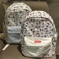 かわいい子猫のバックパック、かわいいKT中高生用スクールバッグ、大容量多機能軽量バックパック、小学生用スクールバッグ