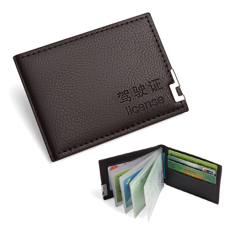Funda de cuero para licencia de conducir, funda para tarjeta multifuncional para hombre, funda para tarjeta para licencia de conducir, carpeta para licencia de conducir, funda protectora dos en uno, bolsa de identificación