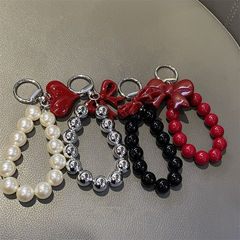 掛繩韓系蝴蝶結掛件手腕ins手機珍珠鏈條愛心夾片鑰匙扣掛飾