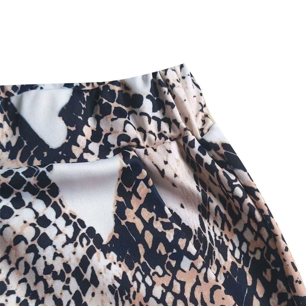 Damen Zweiteiler Set Schlangenmuster Strickjacke Und Shorts_voghion.com