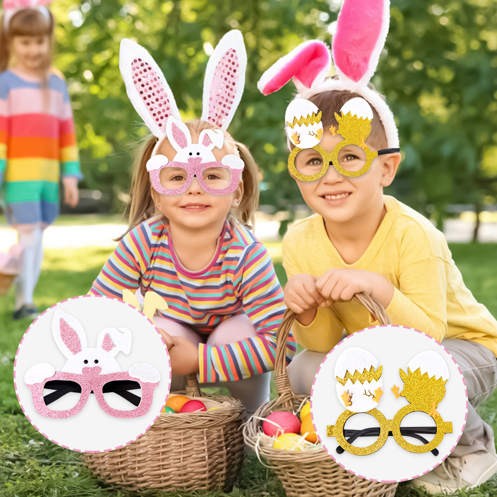 Easter Glasses For Adults And Children Holiday Party Decoration Photo Props Chick Rabbit Easter Egg Glasses Frame
