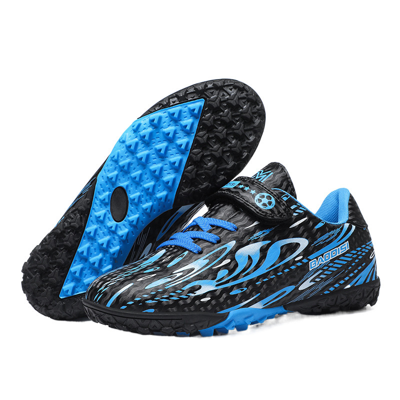 Calcio con nastro magico transfrontaliero per ragazzi e ragazze, scarpe per bambini, scarpe da calcio lunghe con chiodi professionali per studenti delle scuole elementari_voghion.com