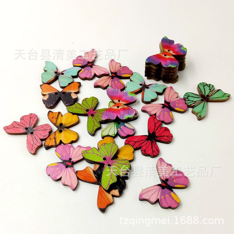 Amazon especial mariposa botón de madera retro hecho a mano mariposa botón mariposa hebilla 50 unidades un paquete