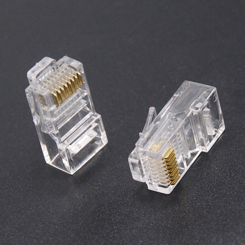 適用AMP安普純銅水晶ヘッド8p 8c金メッキネットワークRJ45超五類8芯コンピュータケーブルコネクタ|undefined