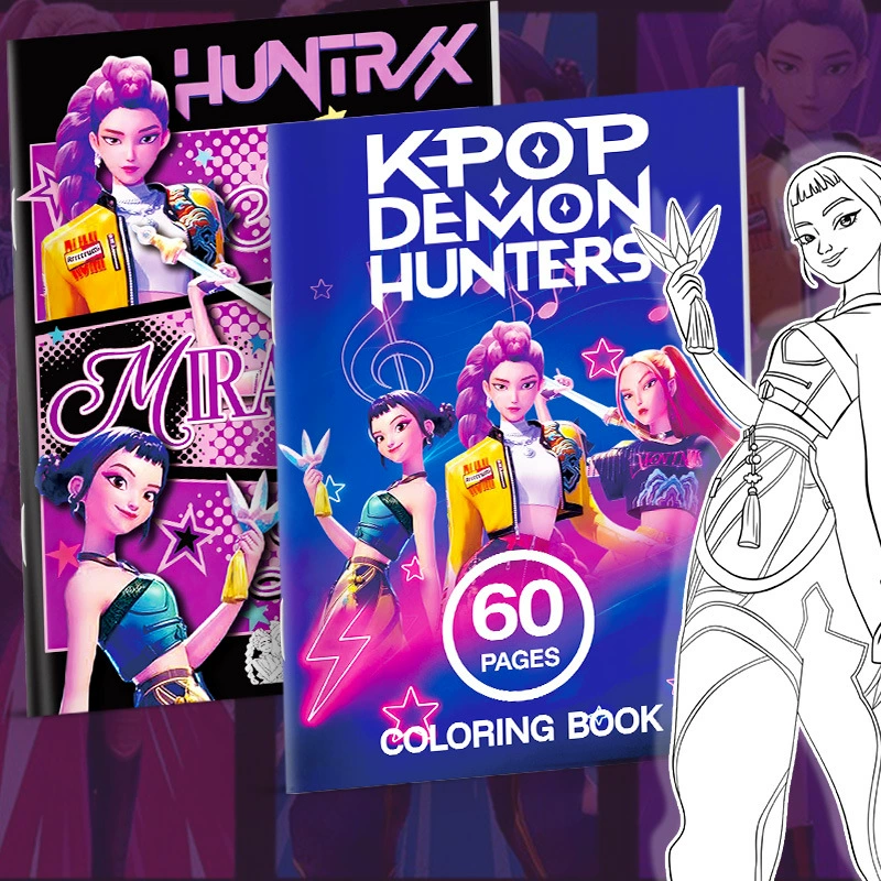 Книжка с картинками охоты на ведьм для девочек группы kpop анимационная периферийная книжка с картинками периферийная раскраска линейный рисунок детская книжка-раскраска