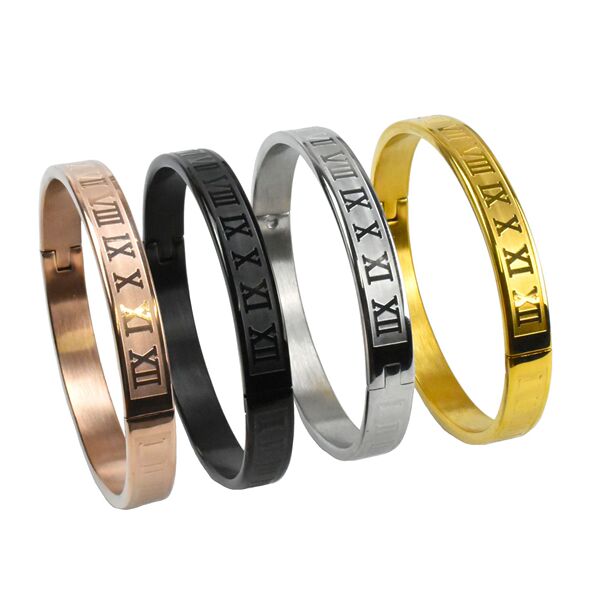 trend retro universal bracelet with letters stainless steel