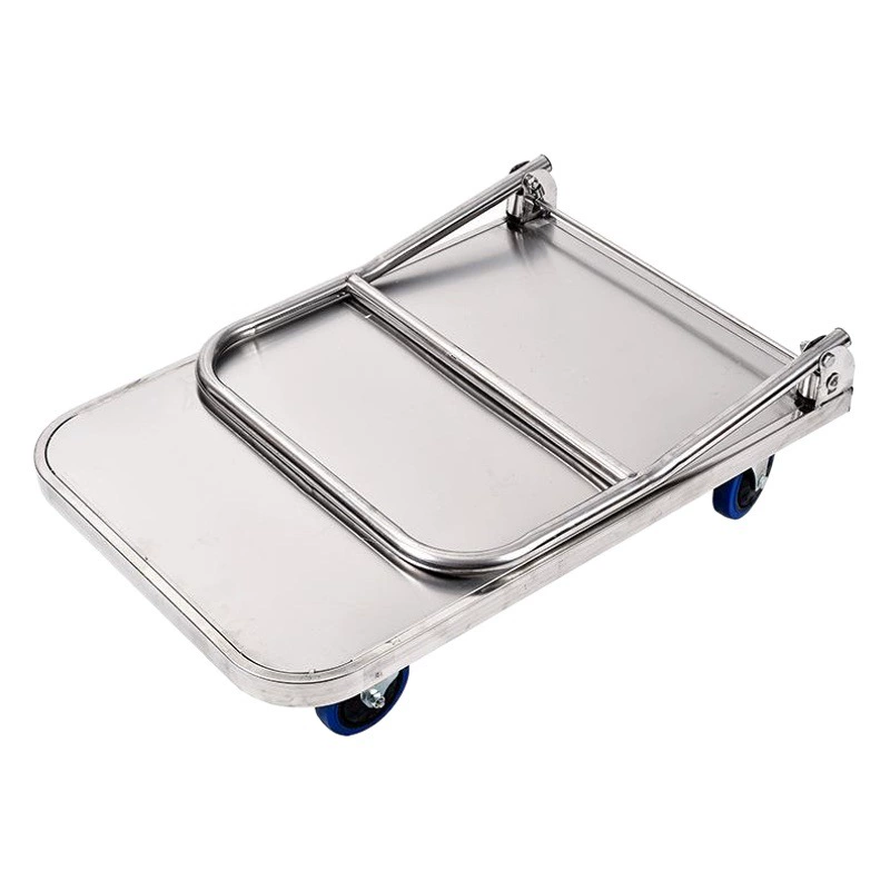 Нержавеющая сталь 304 плоский скутер бесшумный антикоррозийный складной тележка тележка тележка