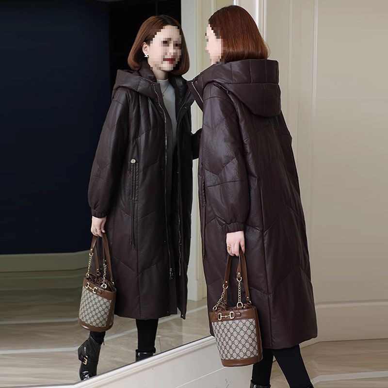 海宁皮衣女中长款冬季新款绵羊皮中老年妈妈装羊驼绒外套