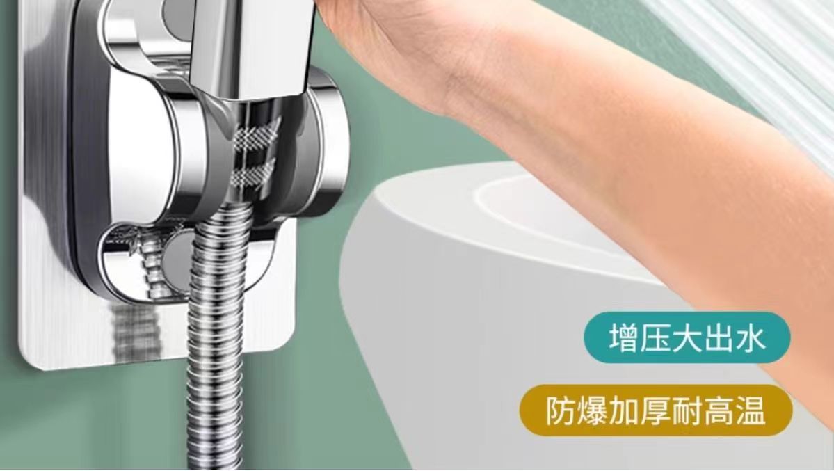 Square three-speed pressurized showerhead, powerful large handheld faucet, high-pressure showerhead for shower, bath, bathroom details Picture