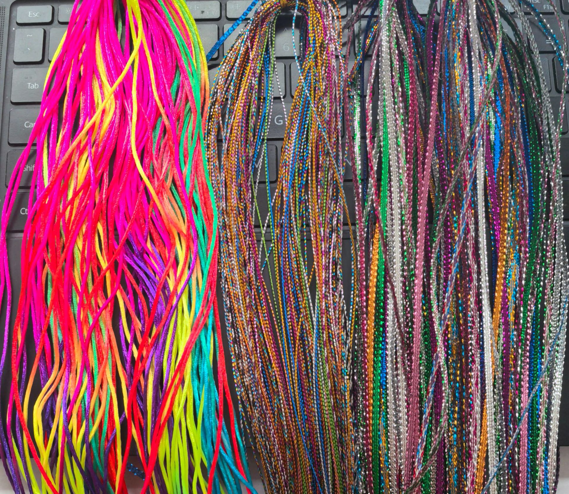 Cuerda Multicolor para Trenzas Tela Multicolor para Peinados y Rastas image 26