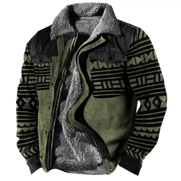 Cross-border en stock bolsillo de costura lateral engrosada casual cremallera suelta Lobo marrón Chaqueta de algodón de manga larga para hombres jóvenes
