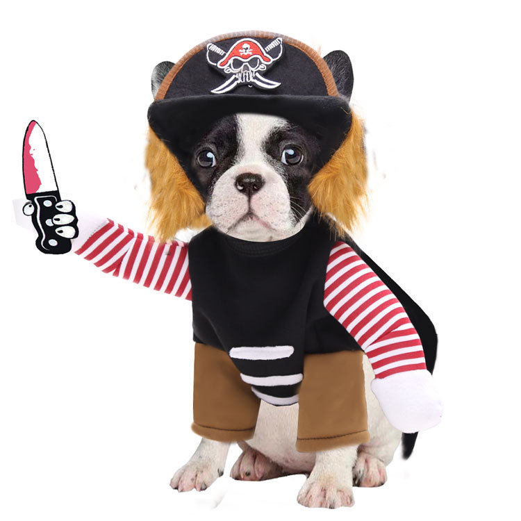 Disfraz divertido de pirata para perros grandes, ropa para perros y gatos, golden retriever, bulldog francés, disfraces de Halloween, artículos para perros image 6