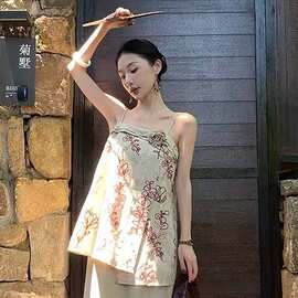 简梦亚麻刺绣手工花吊带 2026夏季新款 度假风外穿背心女25158