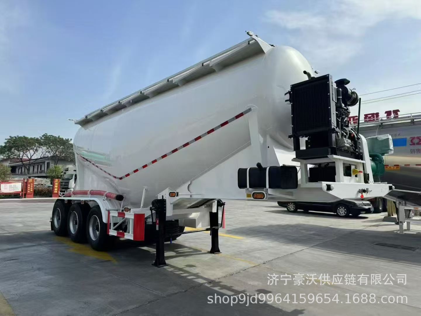 Cross-Border Lightweight Bulk Cement Tank Truck 55 Cubic Ash Powder Tank Semi-Trailer Transport Vehicle for Large-Scale Use