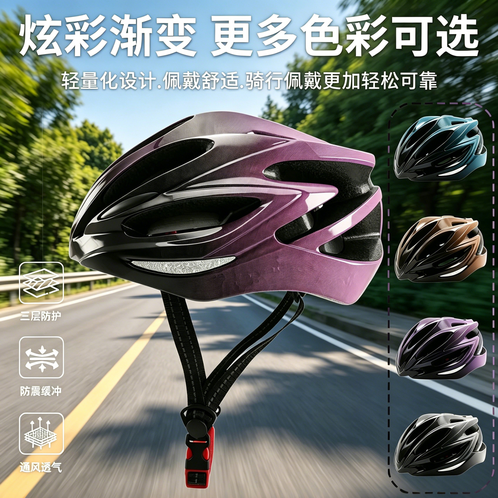 Casco de bicicleta de montaña formado en una sola pieza casco de carretera EPS casco deportivo para hombres y mujeres bicicleta al aire libre image 1
