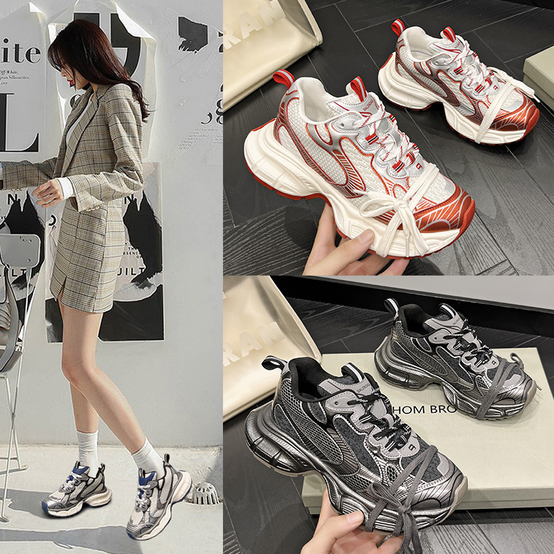 Retro 2023ss catwalk couple casual sports running fashion shoes increased thick bottom dirty dad shoes