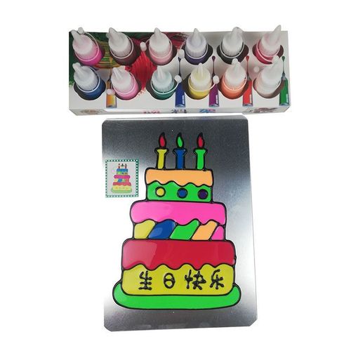 Children's glue painting, baked painting, pigment painting, coloring painting, aluminum plate painting, handmade square graffiti painting wholesale set