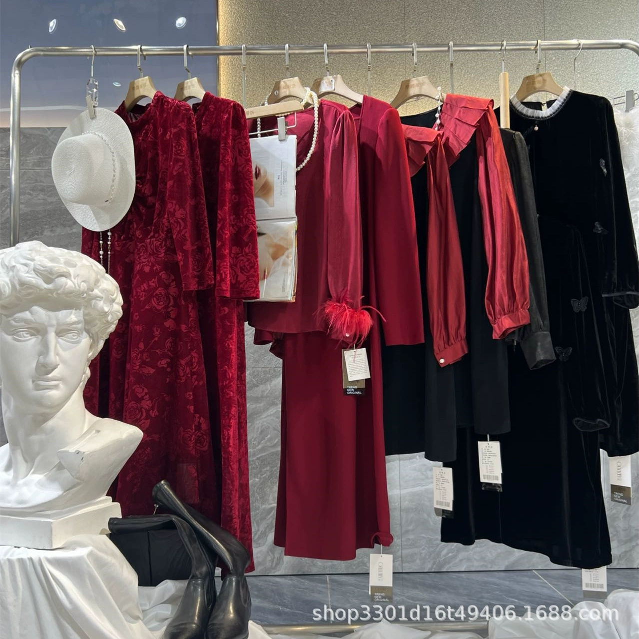 Новое платье из бархатной ацетатной ткани Guili, стиль благородной доступной роскоши, со скидкой, в наличии на складе.