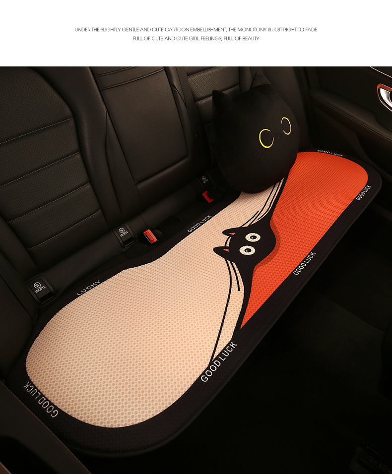 Cartoon cute women's four seasons universal breathable car cushion personalized Kitten Cat series Single piece cushion