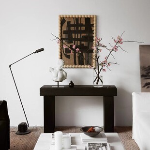 Lily White Silent Wind Solid Wood Entrance Table Sculpture Decoration Narrow Long Table Middle Ancient Corridor Table