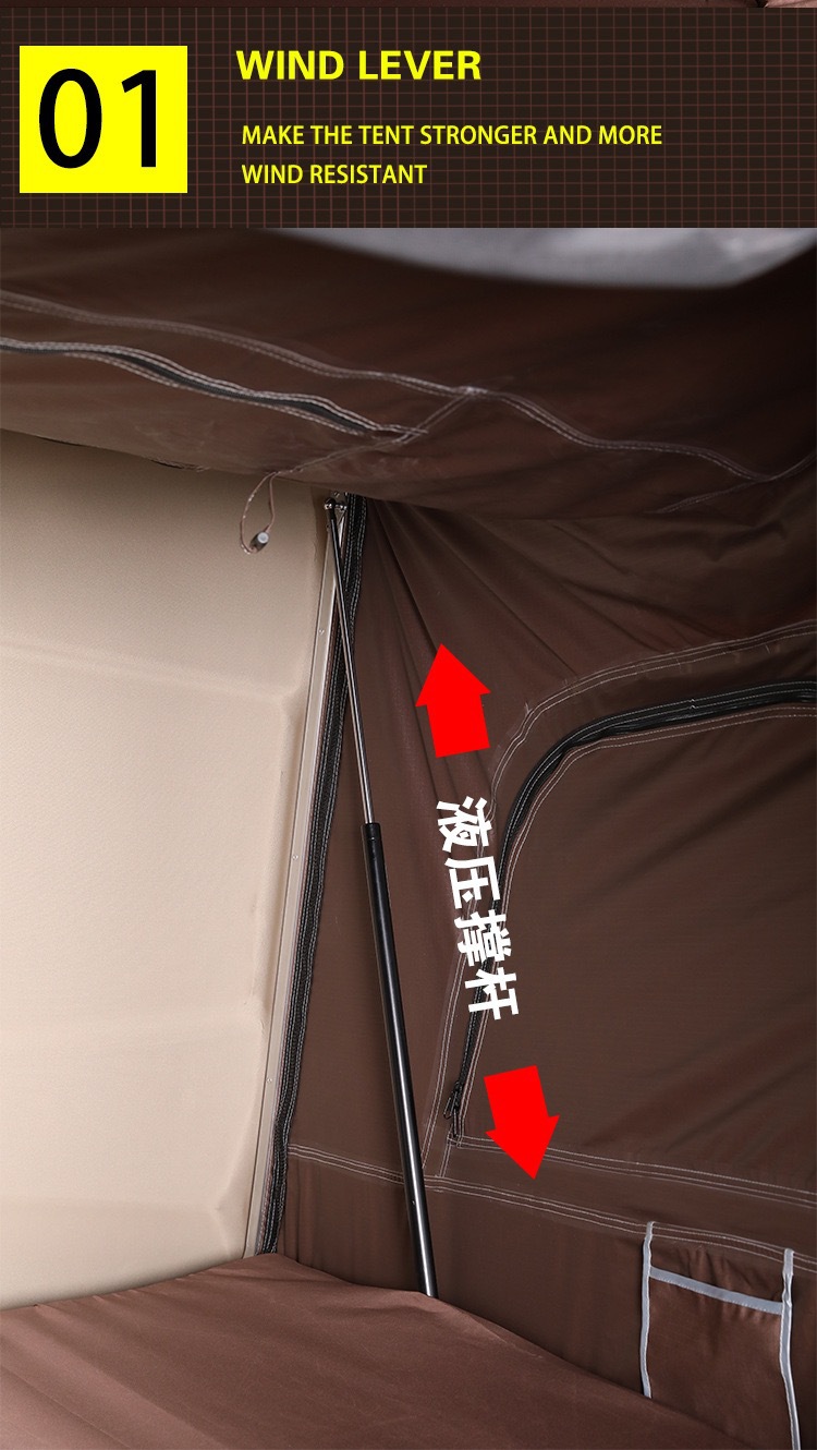 Car-Mounted Tent with Side-Flip Design, Fully Automatic Quick-Opening Abs Aluminum Alloy Hard Top Suv Outdoor Camping Car Roof Tent