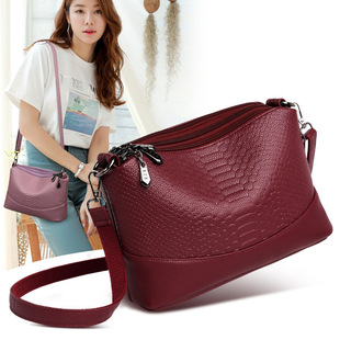 Small bag with zipper, shoulder bag, universal one-shoulder bag, genuine leather, 2023 collection