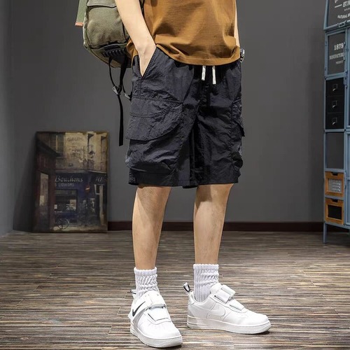 2025 Summer Thin Loose Plus Size Ice Silk Casual Five-Pocket Shorts Quick-Dry Men's Japanese Trend Brand Work Shorts