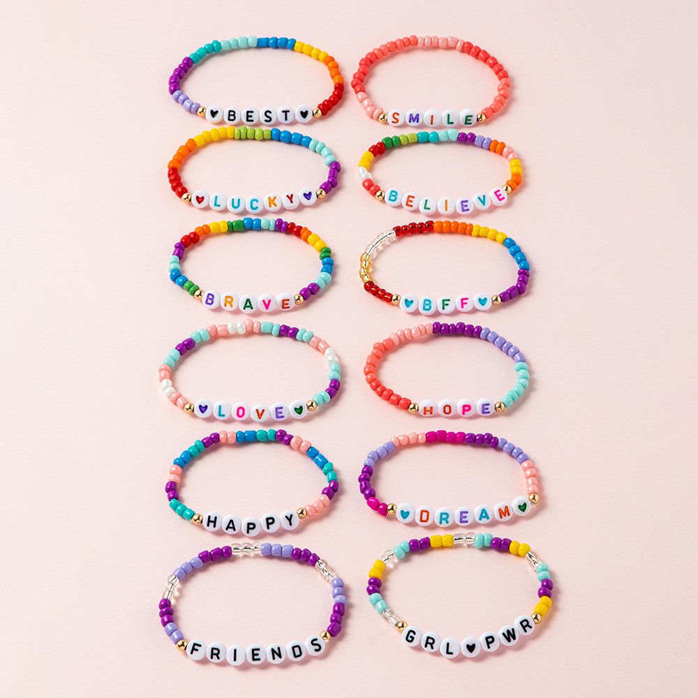 Cute Letter Arylic Beaded Handmade Kidu0027S Bracelets 1 Set