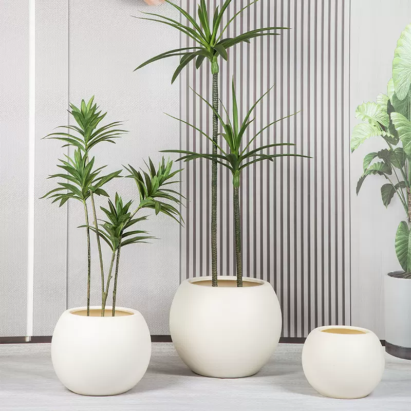 厂家批发球形塑料花盆1.5米大型仿真植物装饰盆橡皮树落地种植盆