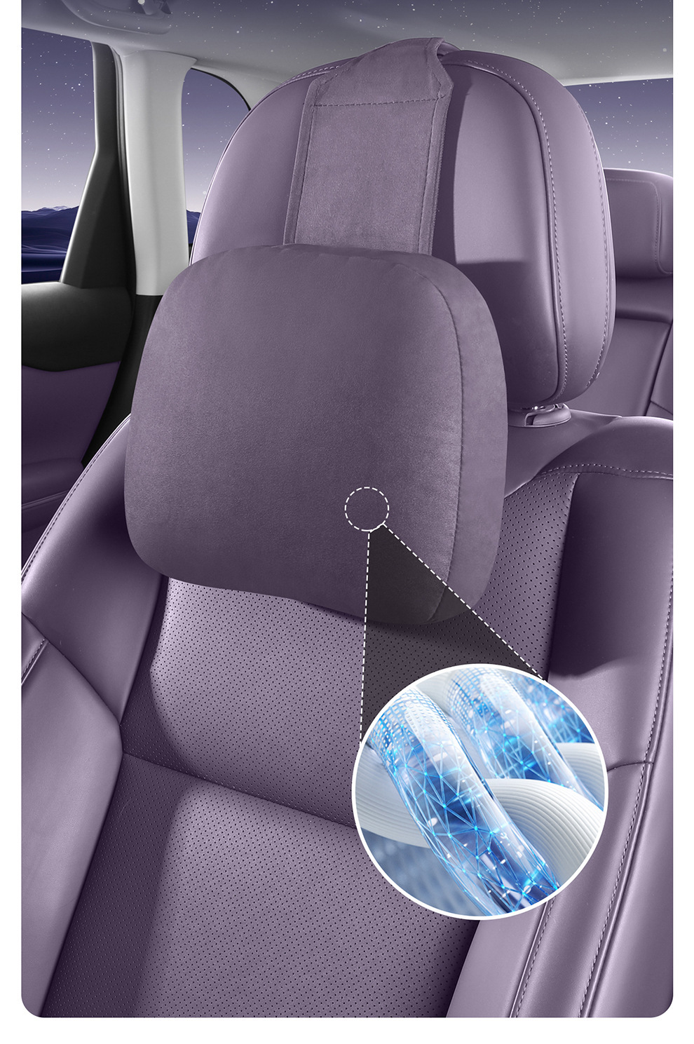 Suitable for 22-26 Models of Leapmotor C10C16 Headrest and Lumbar Pillow, Leapmotor C10 Original Car Color Headrest and Memory Foam Lumbar Pillow