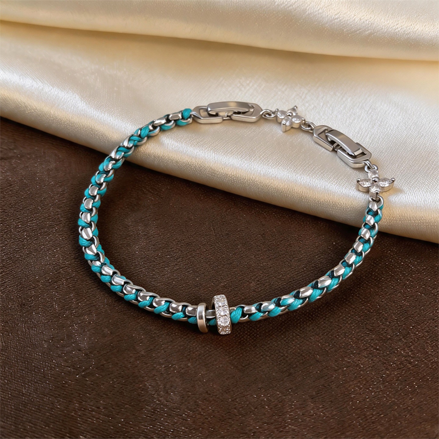 10 pulsera - k1202 - cuerda azul 16cm