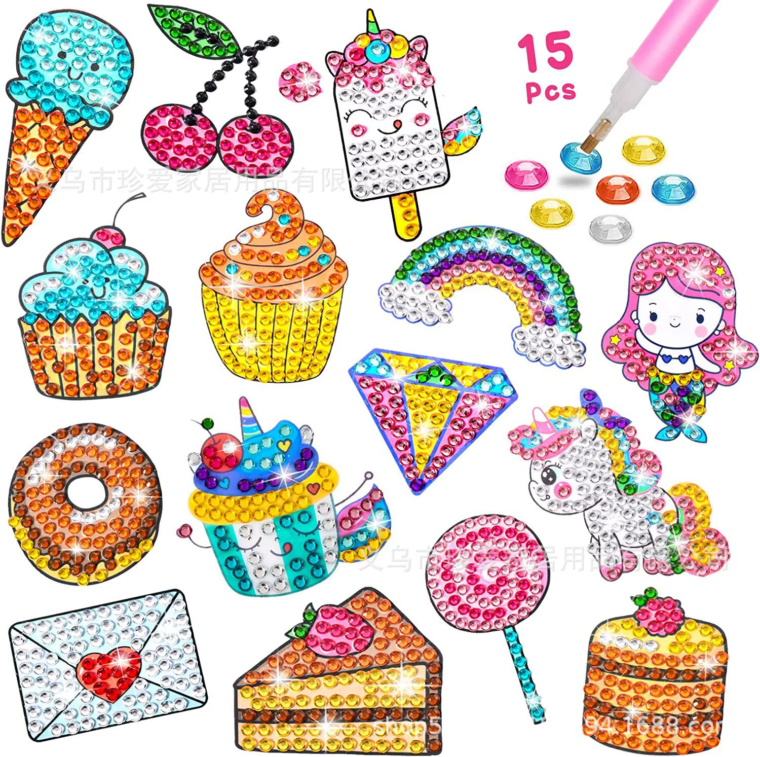 5D детский набор для алмазной мозаики sticker DIY, повседневные животные дизайны, разные размеры (наклейка и стразы)