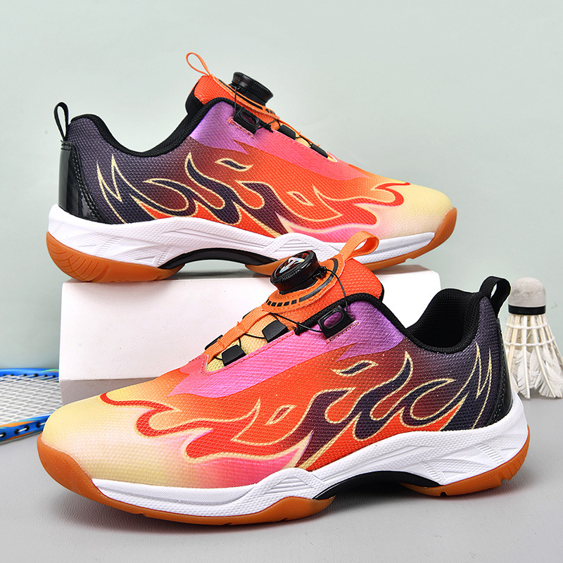 Nuevos zapatos de bádminton infantiles Beacon transfronterizos jóvenes ligeros respirables y amortiguadores botones giratorios zapatos de tenis de mesa