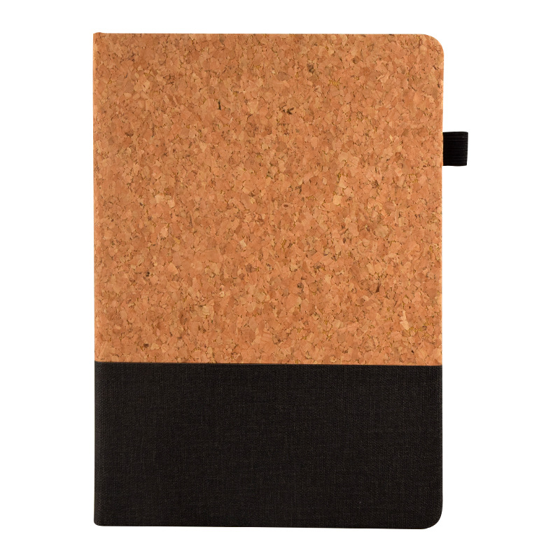 Eco-Friendly Cork Notebook for Business Meetings, Wheat Straw Splicing Notepad, Custom-Made Planner for Foreign Trade