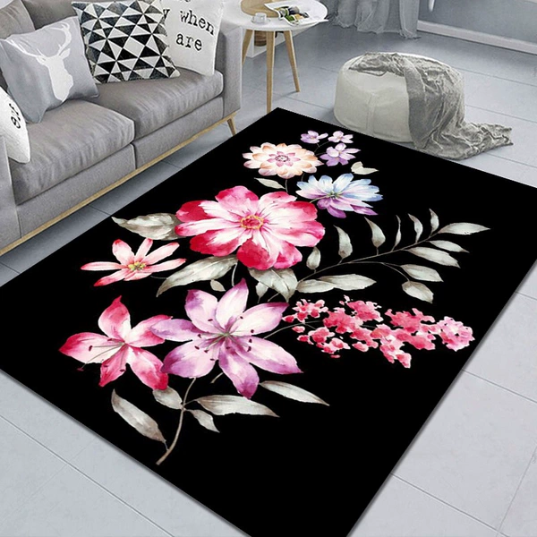 Crystal velvet print living room floor mats-11