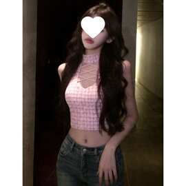 甜辣妹风法式小香气质小心机粉色上衣女夏季2026年新款修身背心潮