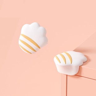 Children's Silicone Corner Protector Right-Angle Table Anti-Collision Protection Corner Sharp Corner Anti-Collision Sticker with Glue Cat Claw Anti-Collision Corner
