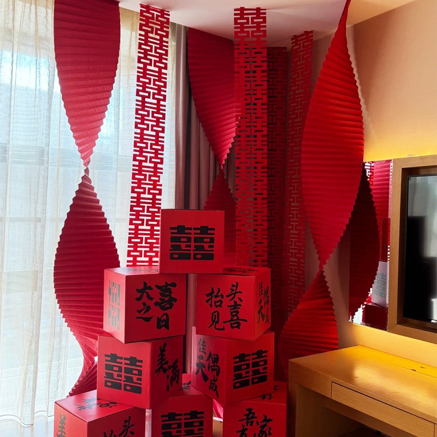 종이접기 해피 웨딩룸 - 레드 컬러 1 [해피 워드 박스 8개 포함]