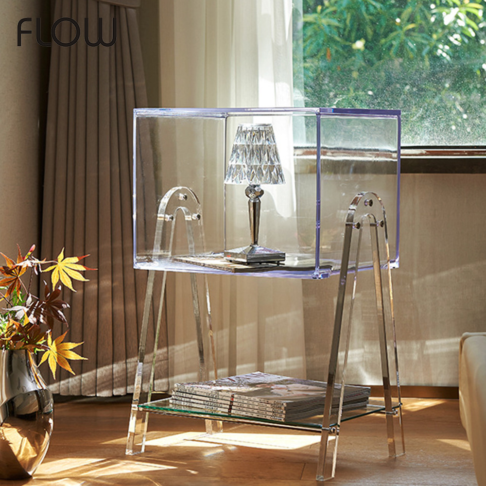 Nordic Style Home Internet Celebrity Ins Style Side Household Transparent Bedside Cabinet Storage Rack Acrylic Sofa Corner