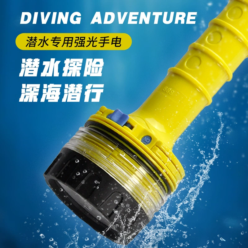 Длительный Срок службы батареи Профессиональный Подводный сильный свет нескользящий фонарик Открытый водонепроницаемый светодиодный супер яркий Рыбалка и охота желтый фонарик для дайвинга