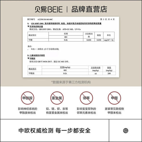 Beiyi baby crawling mat PU thickened 4cm odorless baby game mat household foldable children's crawling mat