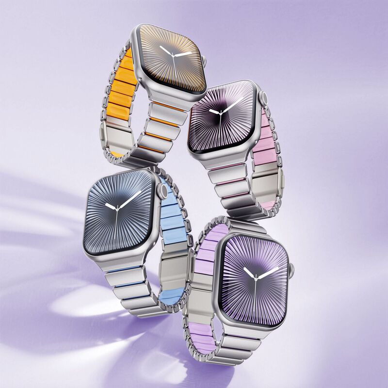 Magnetic Buckle Metal Silicone Watch Strap Suitable for Apple Watch Iwatch11 Generation 10/987Ultra/Se