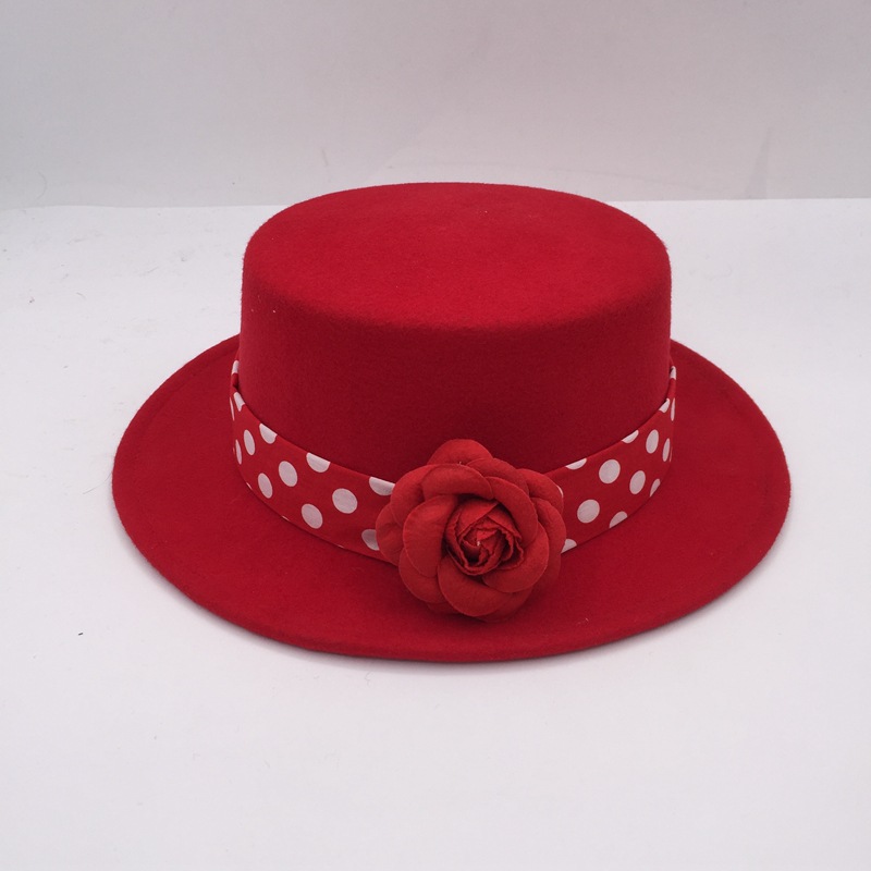 Red Wool Tweed Hat 1