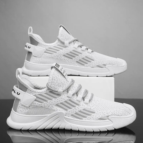 Men's Sports Shoes Summer Breathable Flyknit Mesh Shoes Student Running Casual Trendy Versatile 2024 New Fashion Shoes